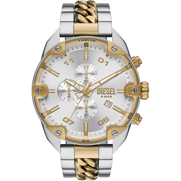 Amazon.com: Diesel Mega Chief Stainless Steel Chronograph Men's